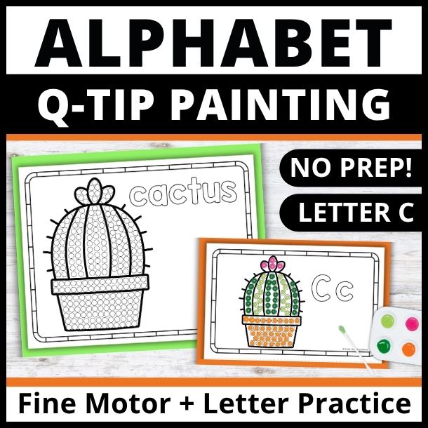 Letter C q-tip dot painting printables