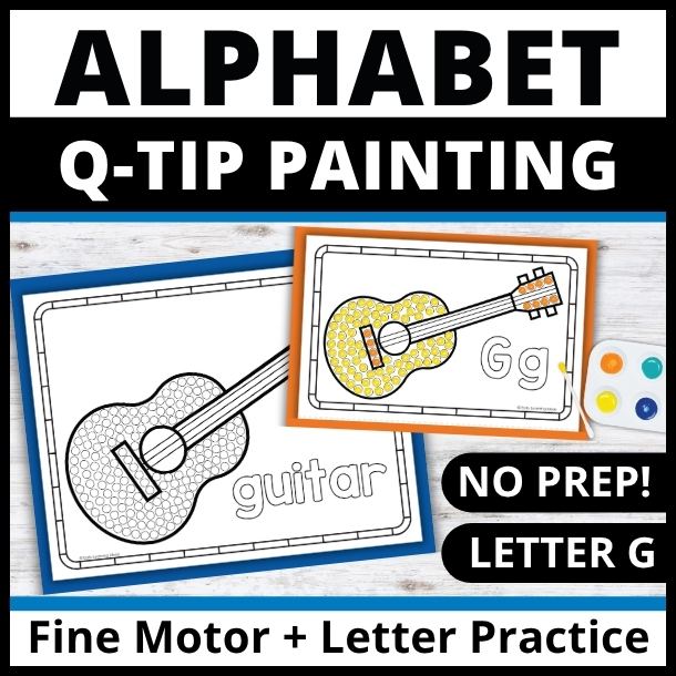 Letter G q-tip dot painting printables