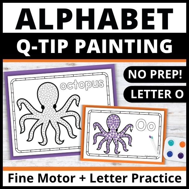 Letter O q-tip dot painting pages