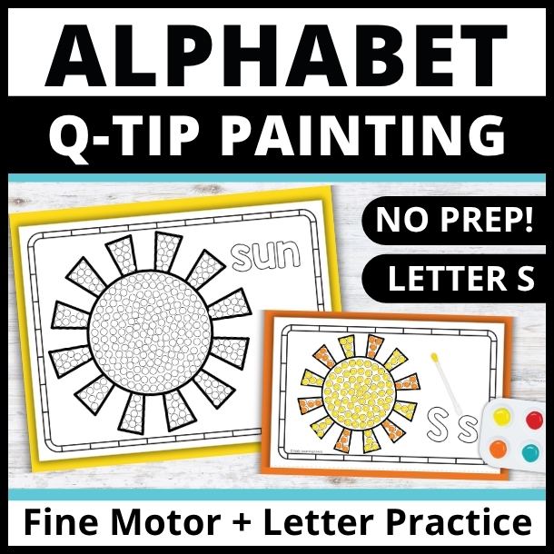 Letter S Q-tip dot painting pages