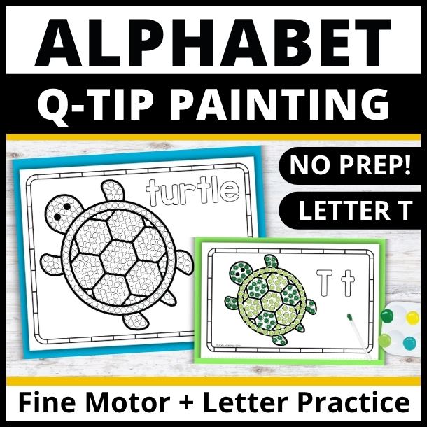 Letter T Q-tip dot painting pages