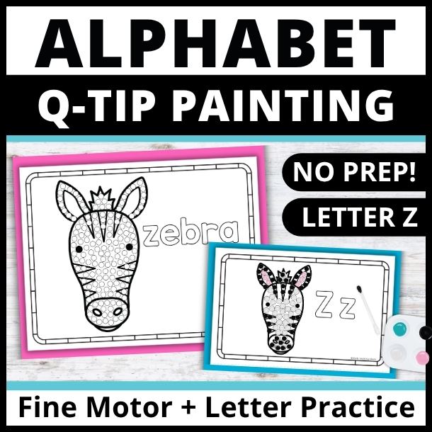 Letter Z Q-tip dot painting pages