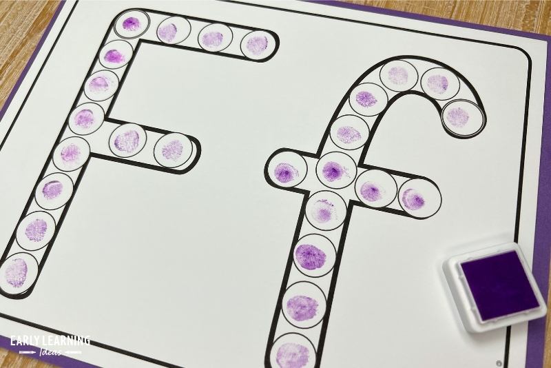 letter f dot letter page with fingerprints