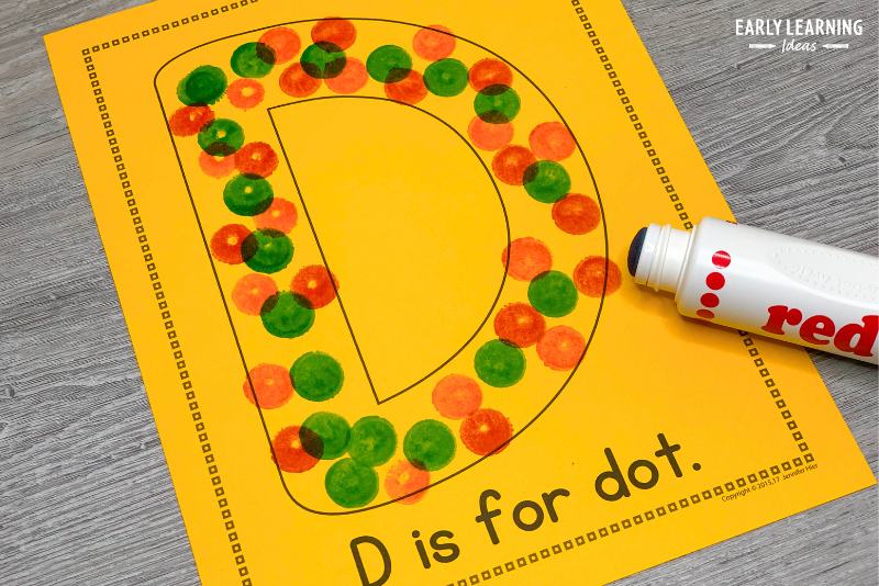 D is for dot letter d alphabet activity printable with a dot marker