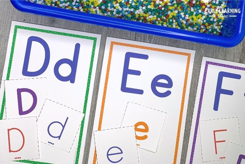 letter matching and sorting activity