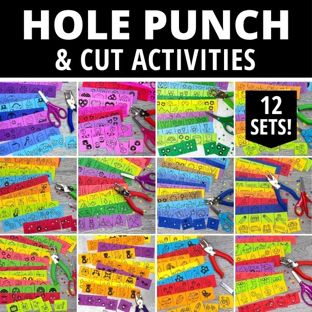 Hole punch and cut activities - fine motor activities for preschool and kindergarten