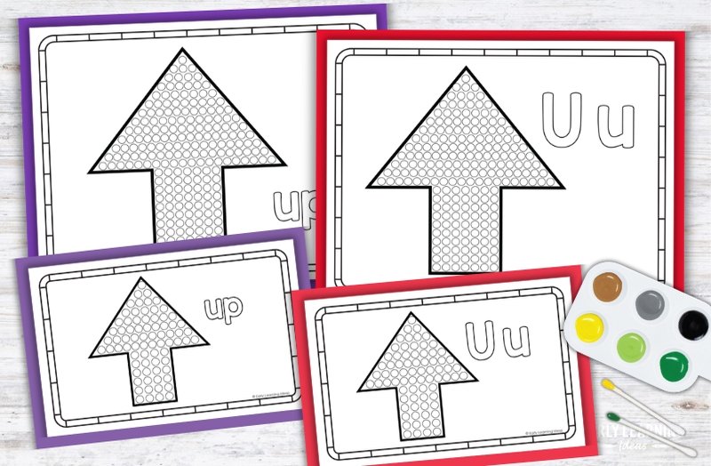 Letter U q-tip painting printables with 